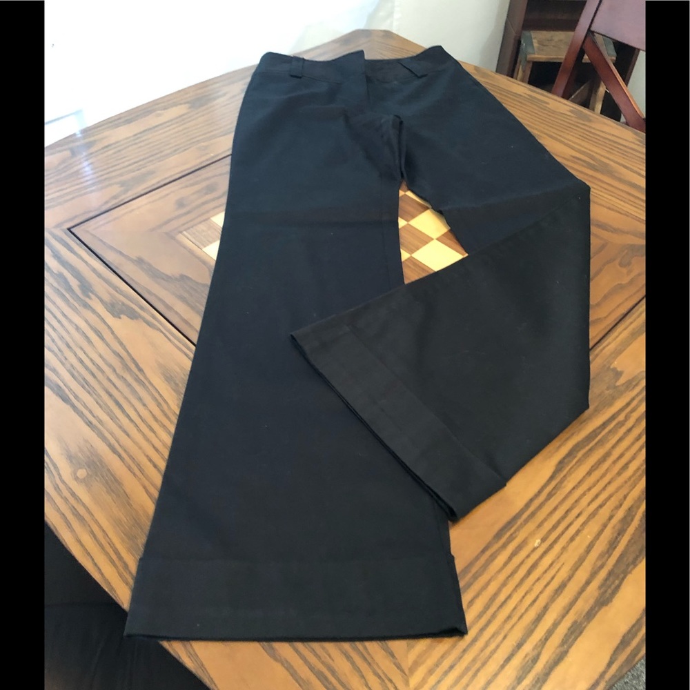 Wide leg cuffed sateen dress pants